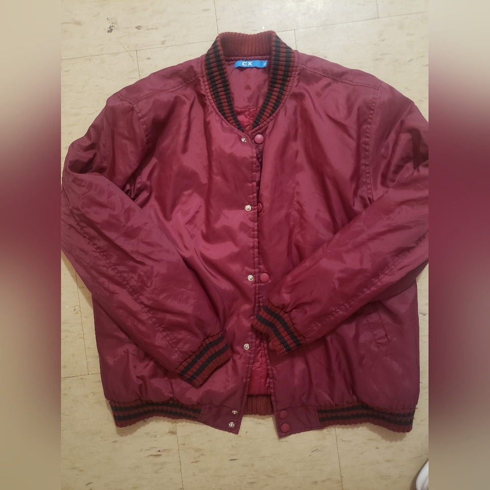 Mens Burgundy Varsity Jacket